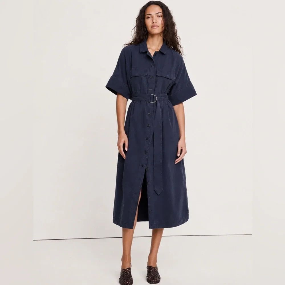 Banana Republic Utility Overdye Cotton Dress Navy #873289